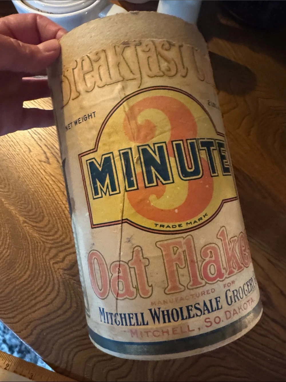 3 Minute Oat Flakes Cereal Breakfast Canister - Vintage-South Dakota-Farmhouse
